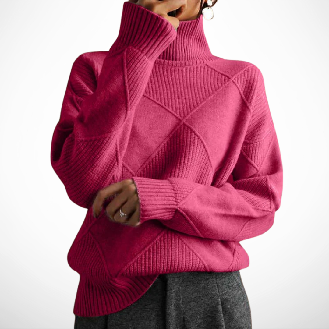 Remmy | Patterned High-Neck Knitted Jumper