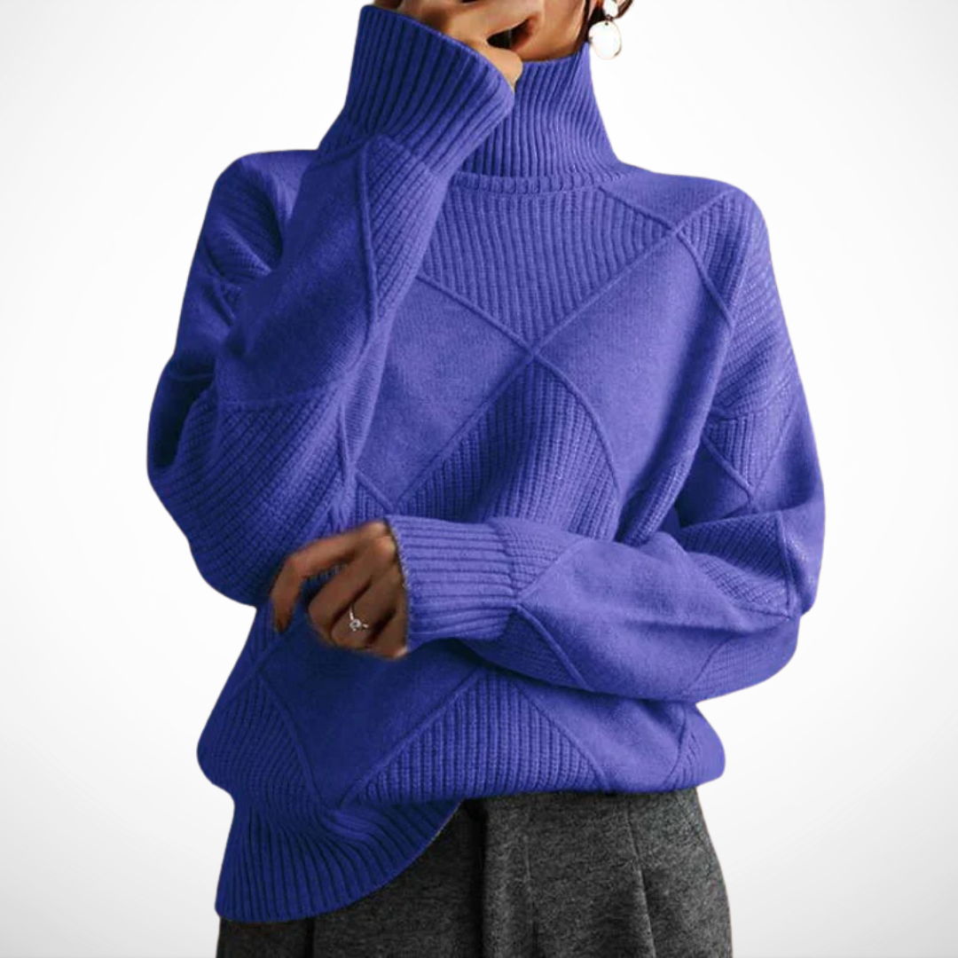 Remmy | Patterned High-Neck Knitted Jumper