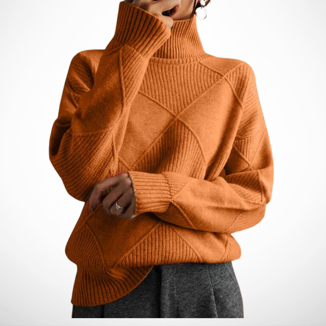 Remmy | Patterned High-Neck Knitted Jumper